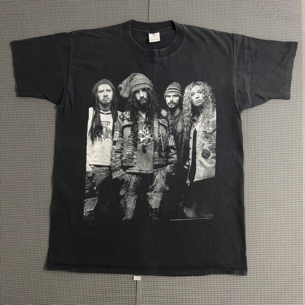 Vintage White Zombie Band T-Shirt 90s GEM Tag Black One Size Fits All Large XL